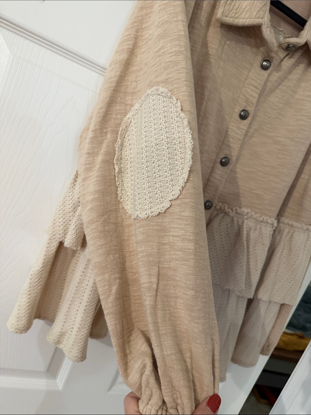 POL Cream Ruffle Button-Down Shirt - Picture 4 of 6